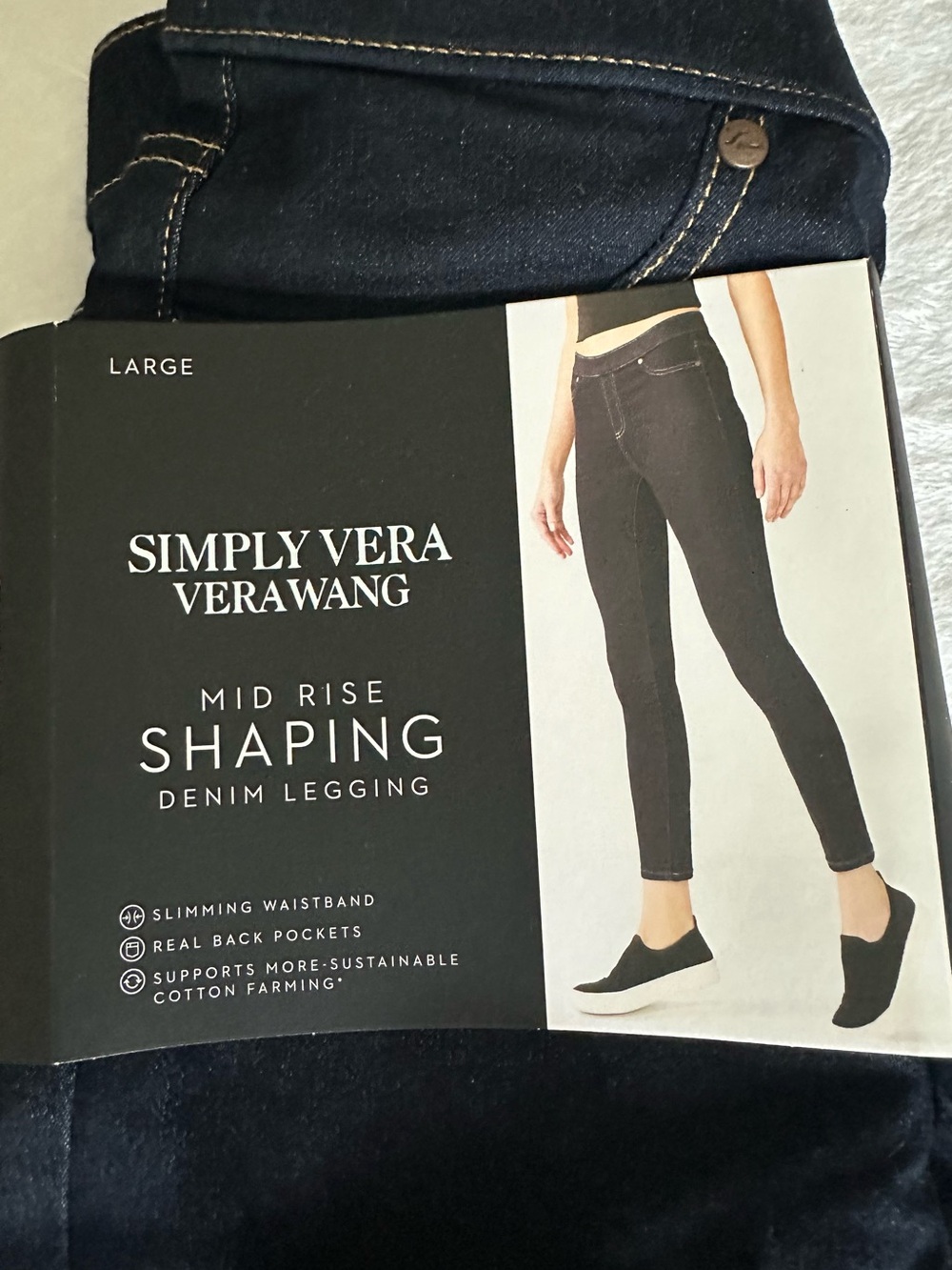 Simply Vera Vera Wang Dark Blue Mid-Rise Shaping Jeggings